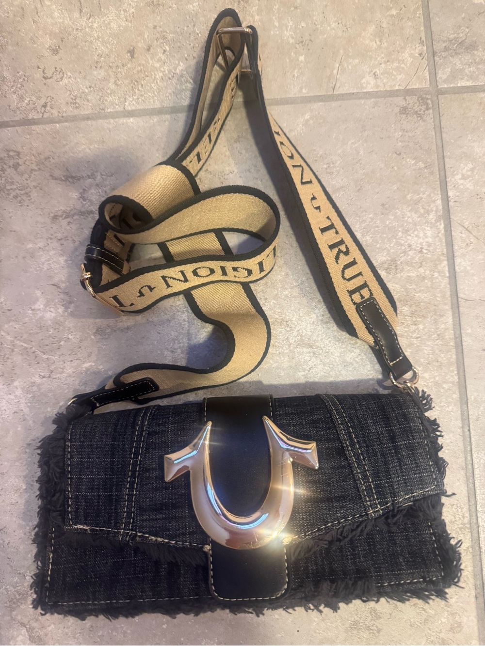 True Religion denim crossbody bag
